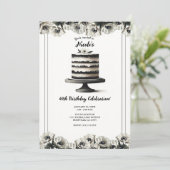 Invitation Fête d'anniversaire de la gâteau à l'anémone à la  (Debout devant)