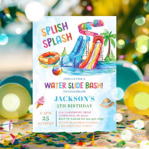 Invitation Fête d'anniversaire de la glisse d'eau