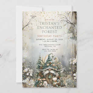 Invitation Fête d'anniversaire de la Gnome de la forêt enchan