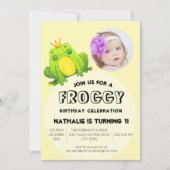 Invitation Fête d'anniversaire de la grenouille (Devant)