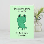 Invitation Fête d'anniversaire de la grenouille de Cassie gar (Debout devant)