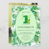 Invitation Fête d'anniversaire de la grenouille Green Froggy (Devant / Derrière)