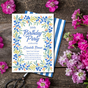 Invitation Fête d'anniversaire de la Guirlande d'olive