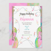 Invitation Fête d'anniversaire de la guitare (Devant / Derrière)