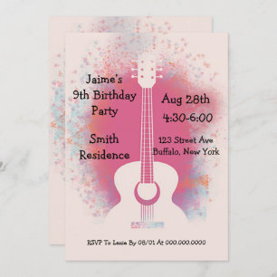 Invitation Fête d'anniversaire de la guitare