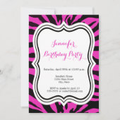 Invitation Fête d'anniversaire de la jeune fille de la mode r (Devant)