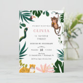 Invitation Fête d'anniversaire de la Jungle (Debout devant)