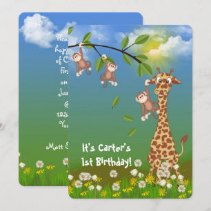 Invitation fête d'anniversaire de la jungle