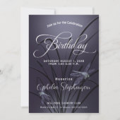Invitation Fête d'anniversaire de la libellule Dusty Plum (Devant)