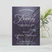 Invitation Fête d'anniversaire de la libellule Dusty Plum (Debout devant)