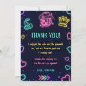 Invitation Fête d'anniversaire de la lueur du néon (Devant)