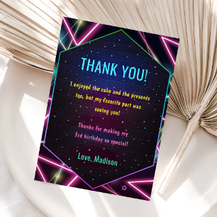 Invitation Fête d'anniversaire de la lueur du néon