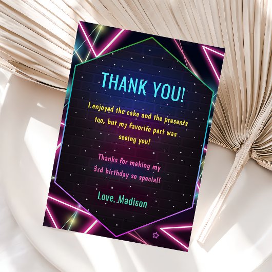 Invitation Fête d'anniversaire de la lueur du néon