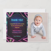 Invitation Fête d'anniversaire de la lueur du néon (Devant)