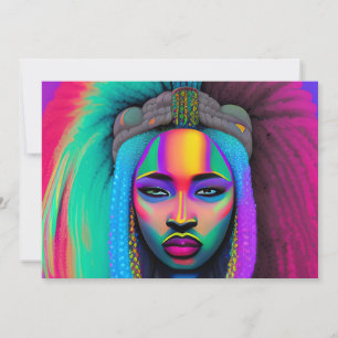 Invitation Fête d'anniversaire de la magie de la fille noire 