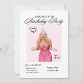 Invitation Fête d'anniversaire de la majorité avec un script (Devant)