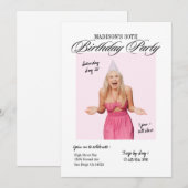 Invitation Fête d'anniversaire de la majorité avec un script (Devant / Derrière)