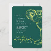 Invitation Fête d'anniversaire de la Margarita verte moderne (Devant)