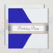 Invitation Fête d'anniversaire de la Marine Blue Womans (Devant / Derrière)