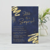 Invitation Fête d'anniversaire de la Marine de luxe Blue and (Debout devant)