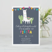 Invitation Fête d'anniversaire de la Marine Llama (Debout devant)