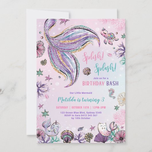 Invitation Fête d'anniversaire de la Mer (Devant)