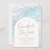 Invitation Fête d'anniversaire de la mer à l'une des sirènes (Devant)