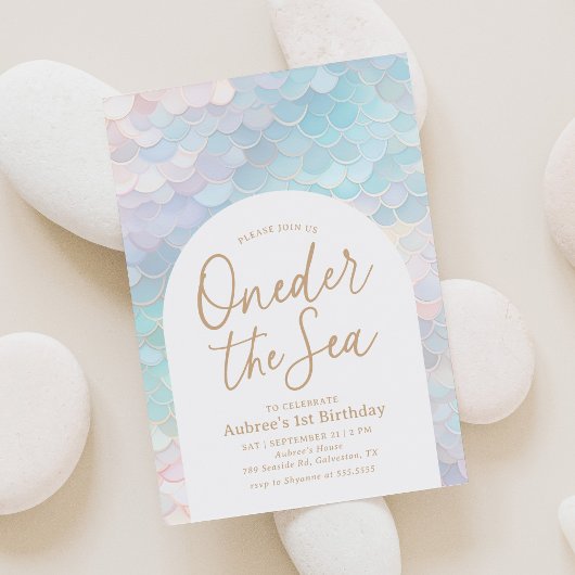 Invitation Fête d'anniversaire de la mer à l'une des sirènes