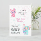 Invitation Fête d'anniversaire de la mignonne Girl Monster (Debout devant)