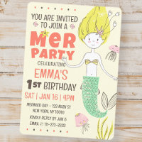 Fête d'anniversaire de la mignonne sirène moderne