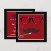 Invitation Fête d'anniversaire de la moustache d'homme (Devant / Derrière)