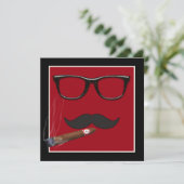 Invitation Fête d'anniversaire de la moustache d'homme (Debout devant)