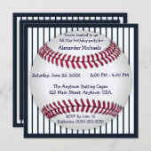 Invitation Fête d'anniversaire de la Navy Blue Pinstripes (Devant / Derrière)