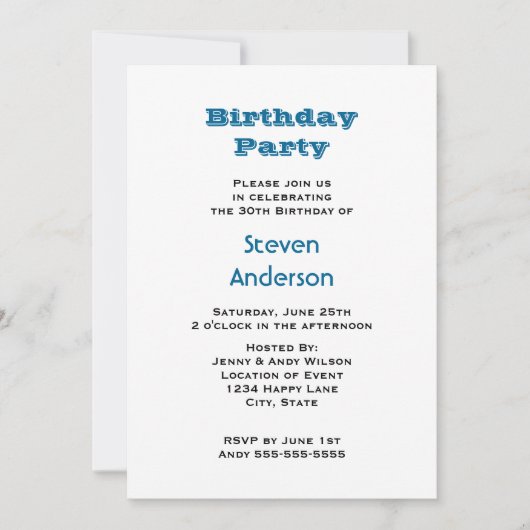 Invitation Fête d'anniversaire de la nébuleuse d'Orion (Devant)