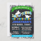 Invitation Fête d'anniversaire de la neige en sanglots bleu (Devant)