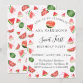 Invitation Fête d'anniversaire de la pastèque (Devant / Derrière)