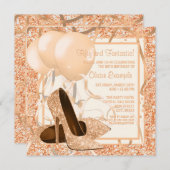 Invitation Fête d'anniversaire de la Pêche et de la Crème (Devant / Derrière)