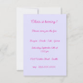 Invitation Fête d'anniversaire de la petite fille (Dos)