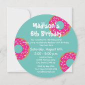 Invitation Fête d'anniversaire de la petite fille ronde et mi (Dos)