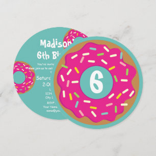 Invitation Fête d'anniversaire de la petite fille ronde et mi