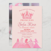 Invitation Fête d'anniversaire de la petite princesse Crown (Devant / Derrière)
