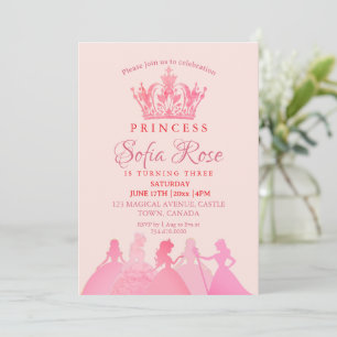 Invitation Fête d'anniversaire de la petite princesse Crown