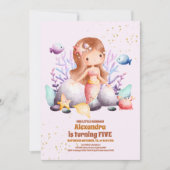 Invitation Fête d'anniversaire de la petite sirène (Devant)
