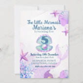 Invitation Fête d'anniversaire de la petite sirène (Devant)