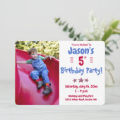 Invitation Fête d'anniversaire de la photo de l'enfant (Debout devant)