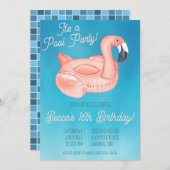 Invitation Fête d'anniversaire de la piscine (Devant / Derrière)
