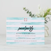 Invitation Fête d'anniversaire de la piscine (Debout devant)