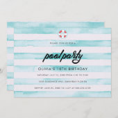 Invitation Fête d'anniversaire de la piscine (Devant / Derrière)