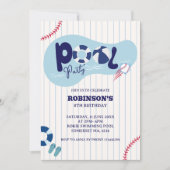 Invitation Fête d'anniversaire de la piscine de baseball mode (Devant)