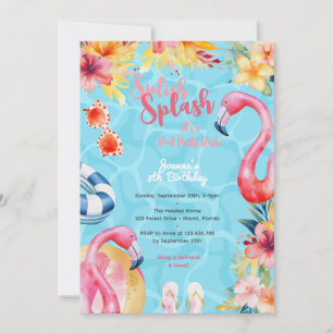 Invitation Fête d'anniversaire de la piscine d'été